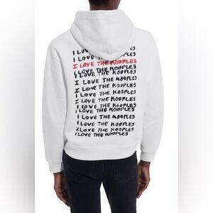NWT The Kooples White Graphic Logo Hoodie I Love The Kooples – Size XL